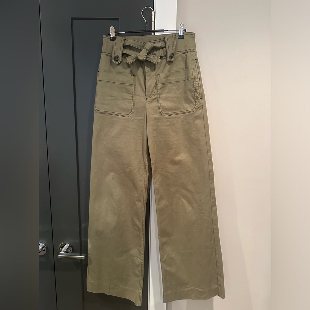 Rebecca Taylor army green wide leg pants